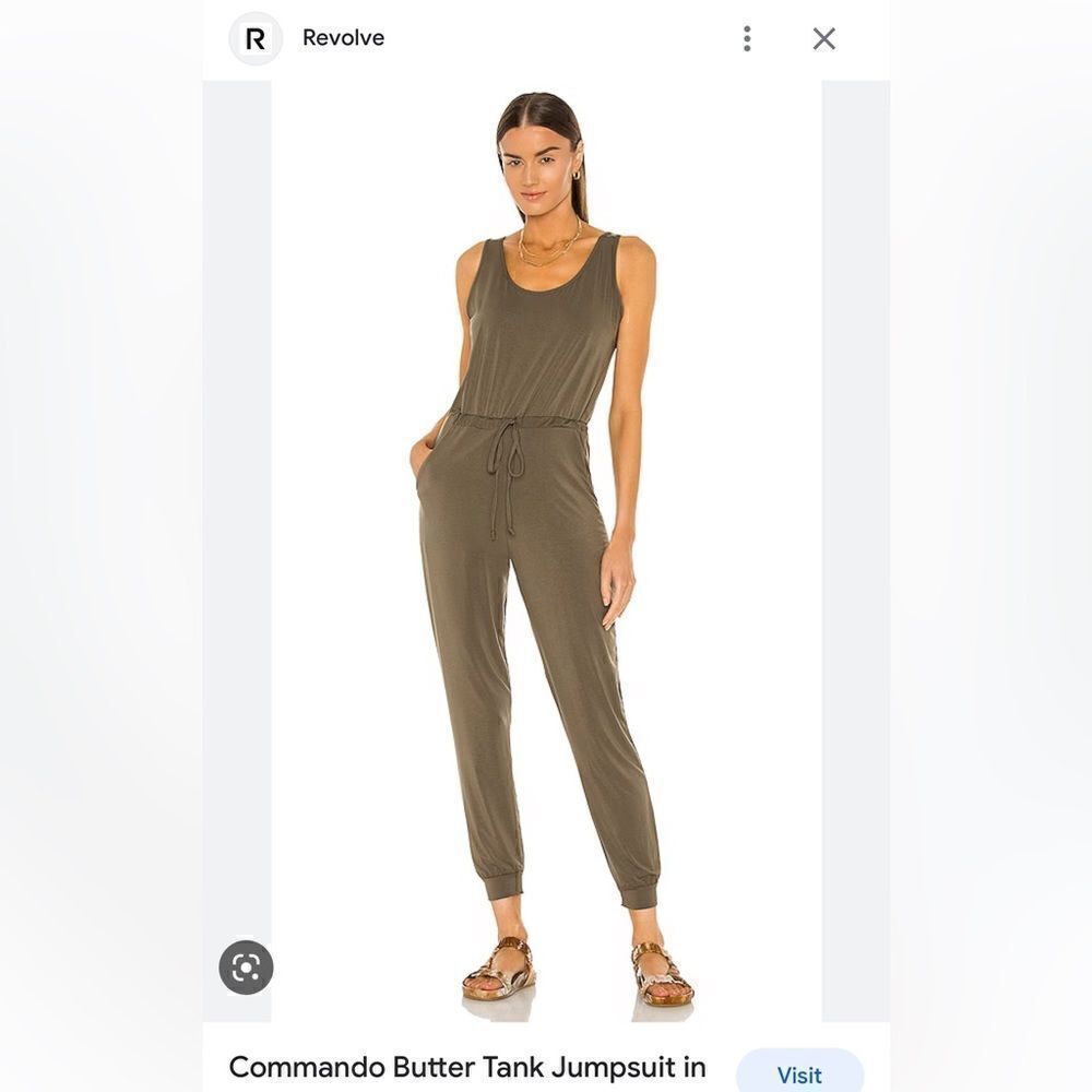Commando Butter Tank Lounge Jumpsuit in Basil
